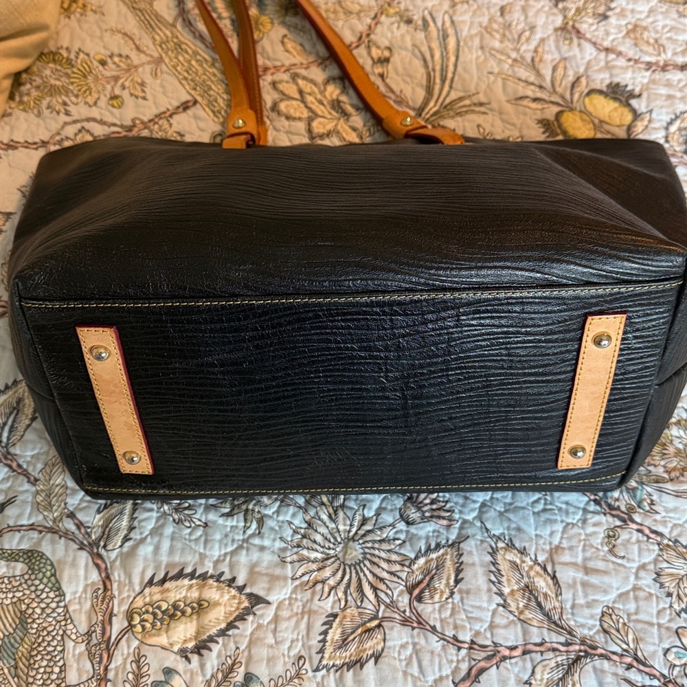 Dooney&Bourke Large Black Leather Grommet Shopper Tote - Picture 3 of 11